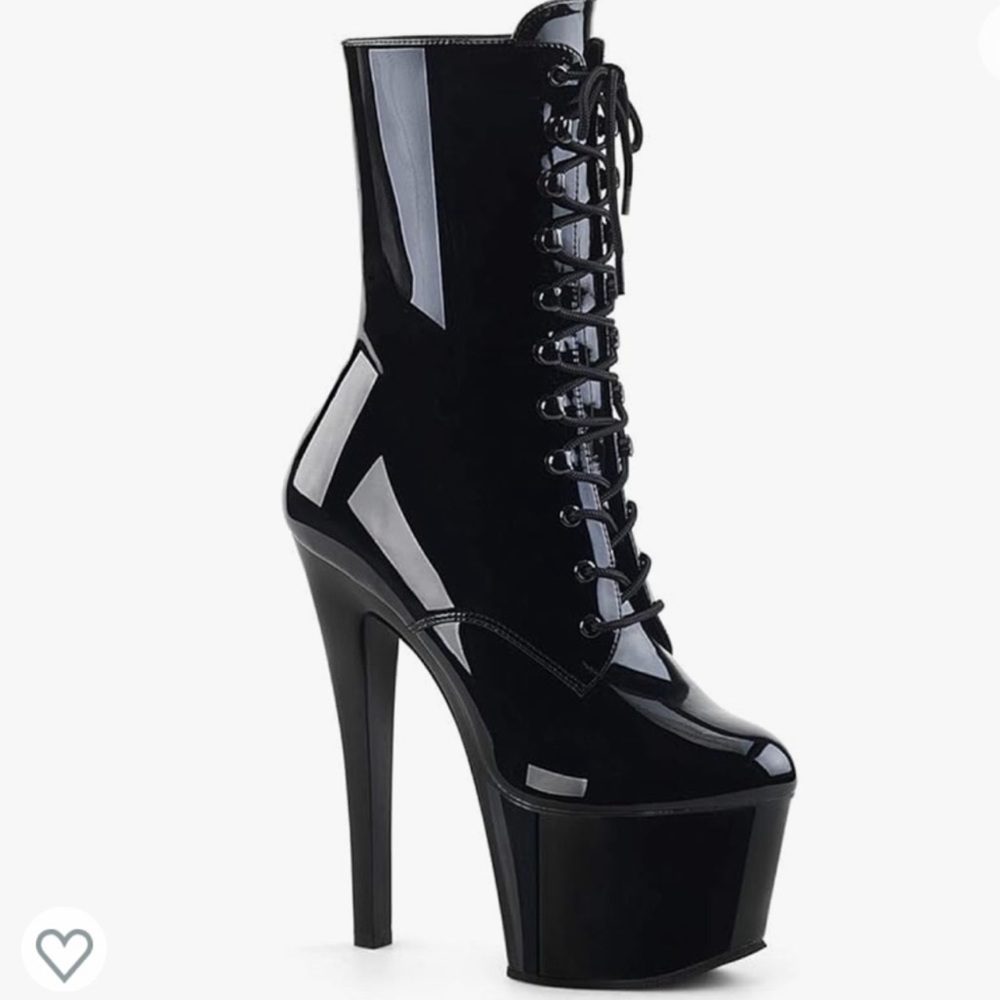 BRAND NEW IN BOX Black Patten Pleaser Boots